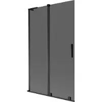 Mexen Velar L Duschabtrennung, 2-flügelig, verschiebbar, 110 x 150 cm, graphit, schwarz - 896-110-003-41-70