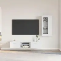 vidaXL "Winter Sale" TV-Schrankset mit Schubladen Hochglanz Weiß Holzwerkstoff - Wohnwände Design Neu817227