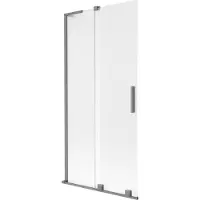 Mexen Velar L Badewannen-Trennwand 2-flügelige Schiebetür 95 x 150 cm, mattiert, Gun Metal - 896-095-003-31-95