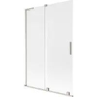 Mexen Velar L Duschwand, 2-flügelig, verschiebbar, 120 x 150 cm, mattiert, gebürstetes Nickel - 896-120-003-31-97