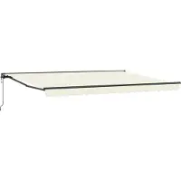 vidaXL Markisenrahmen Creme 450 x 300 cm Polyester mit PolyurethanBeschichtung