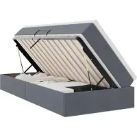 vidaXL Aufbewahrungsbett mit Matratze Dunkelgrau 90 x 200 cm Samt