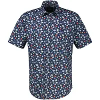 Lerros Kurzarmhemd "Floral bedrucktes Halbarmhemd, 100 % Baumwolle"