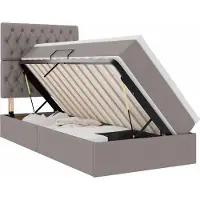 Syfax Aufbewahrungsbett mit Matratze Taupe 90 x 200 cm Stoff