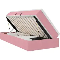 Syfax Aufbewahrungsbett mit Matratze Rosa 100 x 200 cm Samt