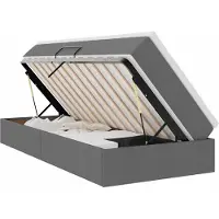Syfax Aufbewahrungsbett mit Matratze Dunkelgrau 90 x 190 cm Polyester