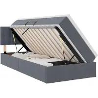Syfax Aufbewahrungsbett mit Matratze Dunkelgrau 90 x 200 cm Samt