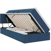 Syfax LED-Speicherbett mit Matratze Blau 90 x 200 cm Stoff