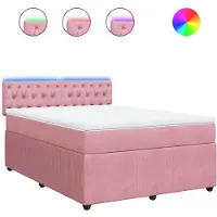 Syfax Boxspringbett mit Matratze Rosa 140x190 cm Samt