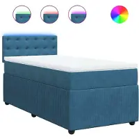Syfax Boxspringbett mit Matratze Blau 100x200 cm Samt