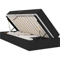 vidaXL Aufbewahrungsbett mit Matratze Schwarz 100 x 200 cm Polyester