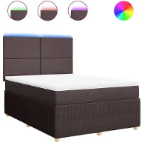 Syfax Boxspringbett mit Matratze Dunkelbraun 140x190 cm Stoff