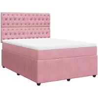 Syfax Boxspringbett mit Matratze Rosa 140x190 cm Samt