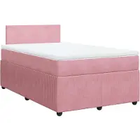 Syfax Boxspringbett mit Matratze Rosa 120x190 cm Samt