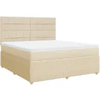 Syfax Boxspringbett mit Matratze Creme 180x200 cm Stoff