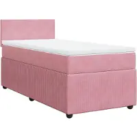 Syfax Boxspringbett mit Matratze Rosa 100x200 cm Samt