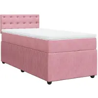 Syfax Boxspringbett mit Matratze Rosa 100x200 cm Samt