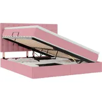 vidaXL Aufbewahrungsbett mit Matratze Rosa 180 x 200 cm Samt