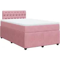Syfax Boxspringbett mit Matratze Rosa 120x190 cm Samt