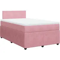 Syfax Boxspringbett mit Matratze Rosa 120x200 cm Samt