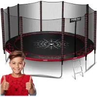 Neo-Sport Gartentrampolin (465 cm) mit Sicherheitsnetz und Leiter