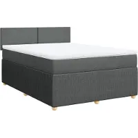 Syfax Boxspringbett mit Matratze Dunkelgrau 160x200 cm Stoff