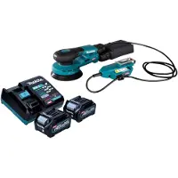 Makita BO 001 CGD201 Akku Exzenterschleifer 40 V max. 125 mm 5,0 mm Hub Brushless + 2x Akku 2,5 Ah + Ladegerät