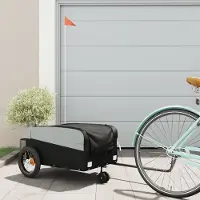 vidaXL Möbel Fahrradanhänger Schwarz 30 kg Eisen - Fahrradanhänger &32681