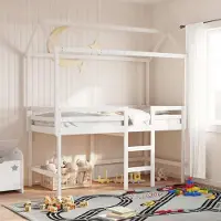 Prolenta Maison Exclusive - Dach für Kinderbett Weiß 217x85,5x154 cm Massivholz Kiefer