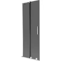 Mexen Velar L Duschwand 2-flügelig verschiebbar 75 x 150 cm, graphit, Chrom - 896-075-003-41-01