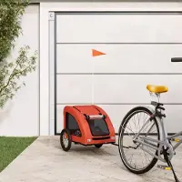 vidaXL Möbel Fahrradanhänger für Hunde Orange Oxford-Gewebe und Eisen - Fahrradanhänger &15567