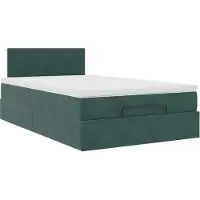 Syfax Ottoman-Bett mit Matratze Dunkelgrün 120x190 cm Samt