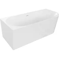Mexen Mia freistehende Eckbadewanne links 160 x 80 cm, weiß, weißer Überlauf - 52691608000L-20