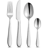 Orion | Besteckset Silber - 24-teilig Edelstahl - Für 6 Personen - Messer, Gabeln, Löffel und Teelöffel - Spülmaschinenfest