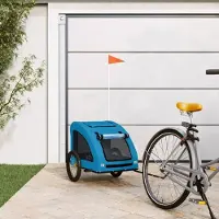 Prolenta Maison Exclusive - Fahrradanhänger Hunde Blau Oxford-Gewebe und Eisen