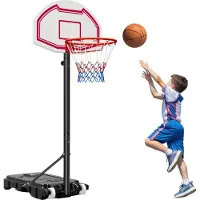 StarTech.com Basketballständer - Tragbarer Basketballkorb - Höhenverstellbar 1,6–2,1 m - Mit Rollen - Nylonnetz - Backboard-Set - Für Terrasse & Poolrand