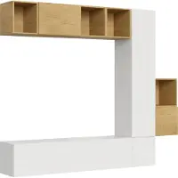 Itamoby Zusammensetzung der Wohnzimmerwand H49 L.254 H.214 P.39,2
