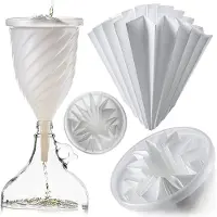Kadax Filtereinsatz für Trichter, Faltenfilter, Filterpapier zur Feinfiltration von Wein, Likör, Saft und Spirituosen, Weinfilter, Likörfilter, Saftfilter (30 x 22.5 cm)