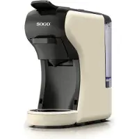 Sogo CAF-SS-5675-CB, Espressomaschine, 0,6 l, Kaffeekapsel, Gemahlener Kaffee, Kaffeepad, 1450 W, Cremefarben, Schwarz