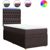 Syfax Boxspringbett mit Matratze Dunkelbraun 90x190 cm Stoff