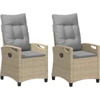vidaXL Gartenstuhl 2 Stk. Beige und Hellgrau Stahl und Polyester
