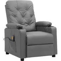 Syfax Massagesessel Grau Kunstleder