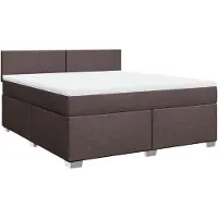 Syfax Boxspringbett mit Matratze Dunkelbraun 180x200 cm Stoff