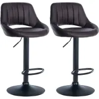 CLP 2er Set Barhocker Milet Kunstleder, Farbe:grau, Material Gestell:Metall matt schwarz