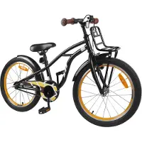 vidaXL Kinderfahrrad 22 Zoll für 7-12 Jahre alt Schwarz