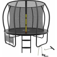 Zelsius Trampolin Schwarz Ø 305 cm für den Outdoor-Bereich, Trampolin Outdoor für maximal 150 kg