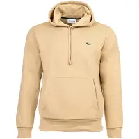 Lacoste Herren Hoodie mit Kapuze - Sweatshirt, aufgerautes Fleece, Baumwoll-Mix Beige / 4XL