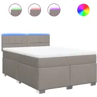 Syfax Boxspringbett mit Matratze Taupe 140x190 cm Stoff
