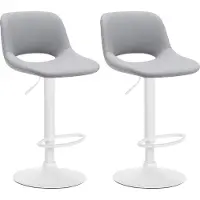 CLP 2er Set Barhocker Camden Kunstleder weiß - weiß