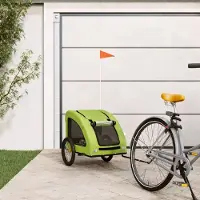 Prolenta Maison Exclusive - Fahrradanhänger Hunde Grün Oxford-Gewebe und Eisen